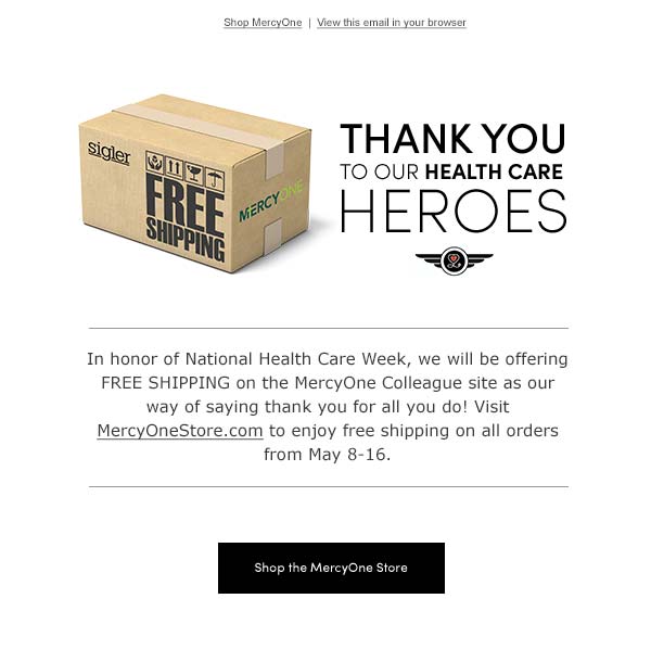 Mercy One Health Care Heroes Email Clean Mockup
