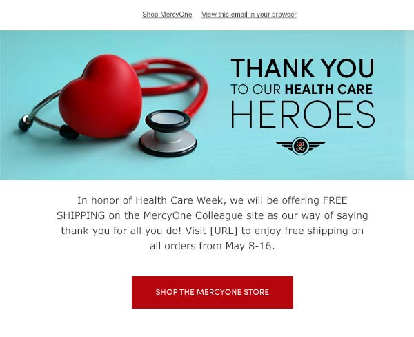 Mercy One Health Care Heroes Email Mockup