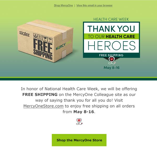 Mercy One Health Care Heroes Email