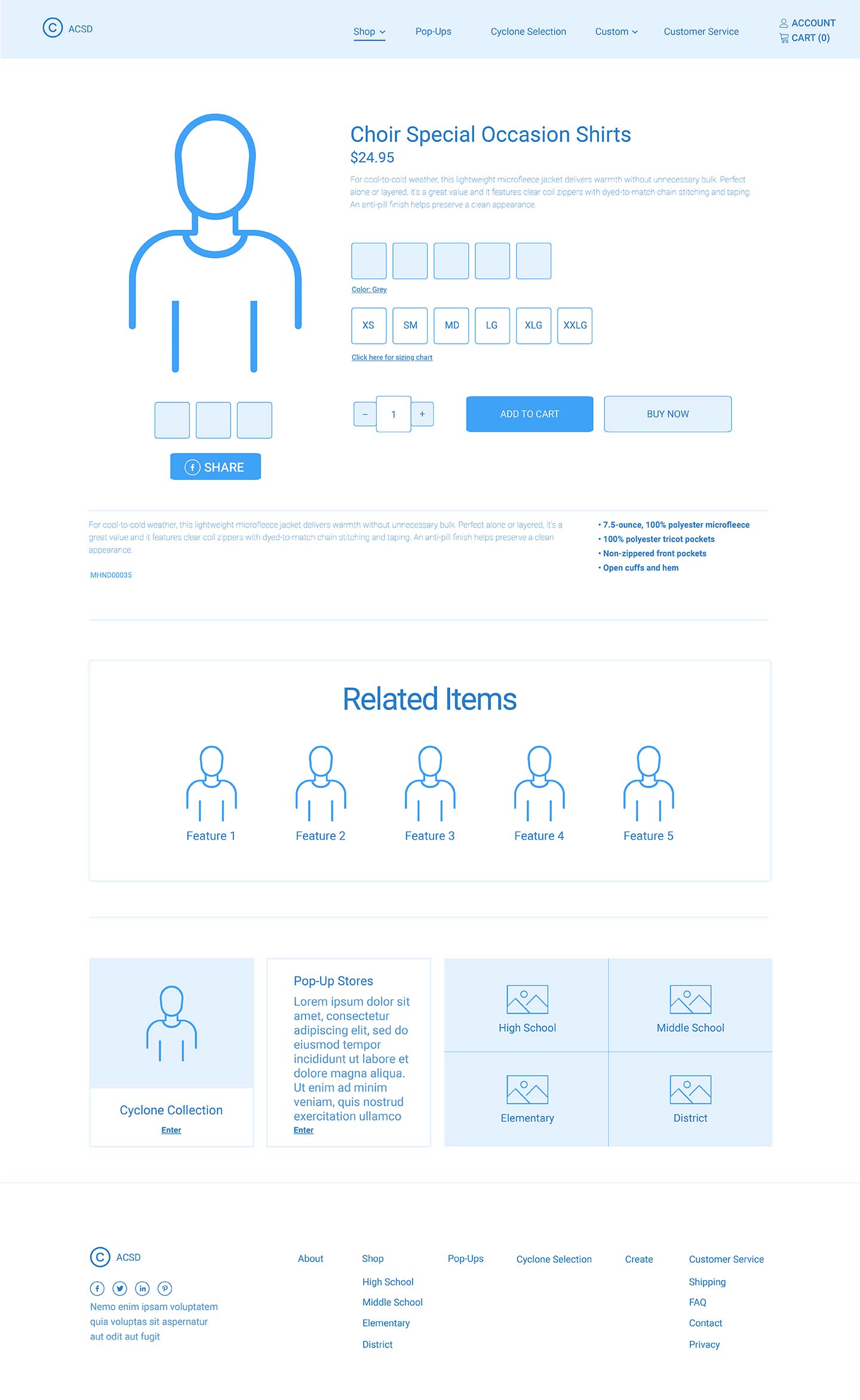 Ames Community School District Product Wireframe